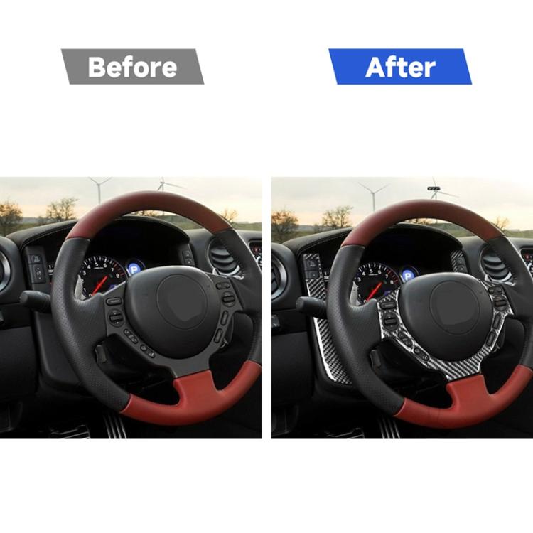 3 PCS Car Carbon Fiber Dashboard Steering Wheel Buttons Decorative Sticker for Nissan GTR R35 2008-2016, Left and Right Drive Universal, Dashboard Steering Wheel Buttons