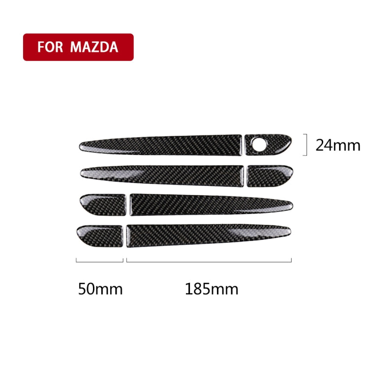 One Set Car Carbon Fiber Outside Door Handle without Smart Hole Decorative Sticker for Mazda CX-5 2017-2018, Left Drive, Outside Door Handle without Smart Hole, Left Drive