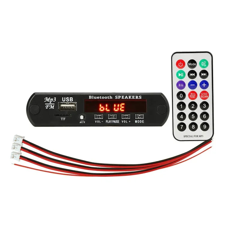 Carte décodeur audio MP3 12 V pour voiture, radio FM, carte TF, USB, AUX, avec Bluetooth/télécommande, 23