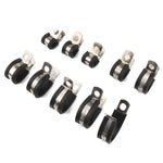 10 PCS Car Rubber Cushion Pipe Clamps Stainless Steel Clamps, Size: 7/4 inch (44mm), Size: 7/4 inch (44mm)
