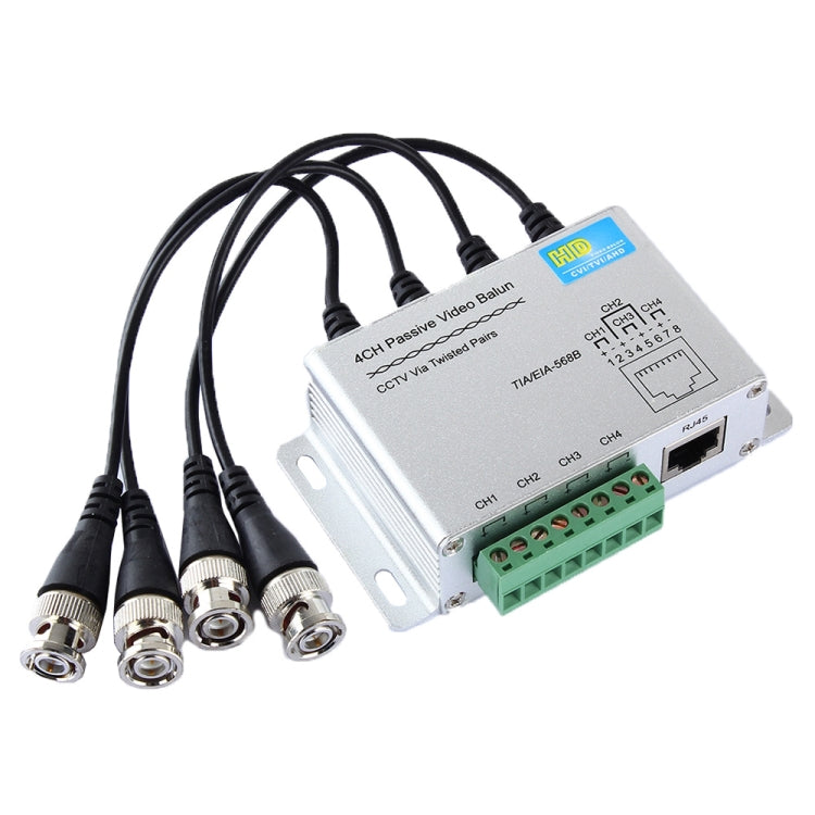 HD204A-F HD-CVI/TVI/AHD CCTV 4CH UTP Passive Video Balun, HD204A-F