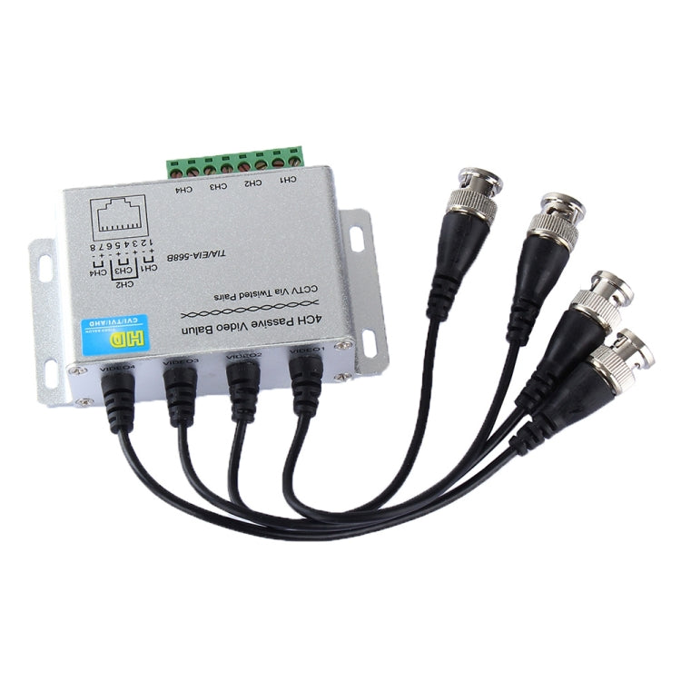 HD204A-F HD-CVI/TVI/AHD CCTV 4CH UTP Passive Video Balun, HD204A-F