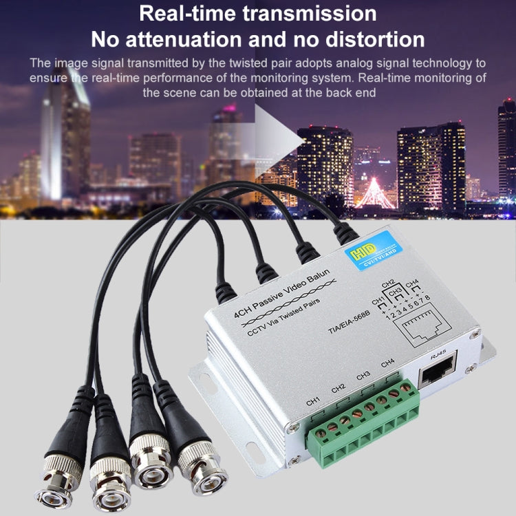 HD204A-F HD-CVI/TVI/AHD CCTV 4CH UTP Passive Video Balun, HD204A-F