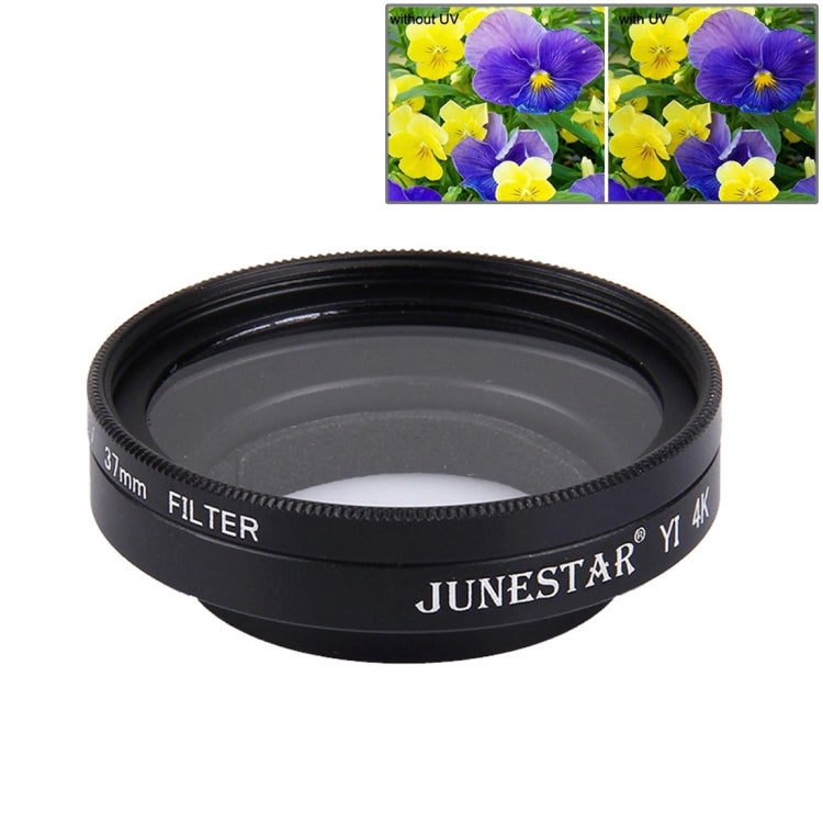 JUNESTAR for Xiaomi Xiaoyi Yi II 4K Sport Action Camera Proffesional 37mm UV Filter + Lens Protective Cap, UV Filter+Lens Cap