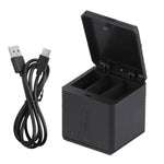 RUIGPRO USB Triple Batteries Housing Charger Box with Cable & Indicator Light for GoPro HERO9 Black / HERO10 Black