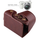 Full Body Camera PU Leather Case Bag with Strap for Sony A6000 / A6300 / Nex 6, For Sony A6000, For A6000