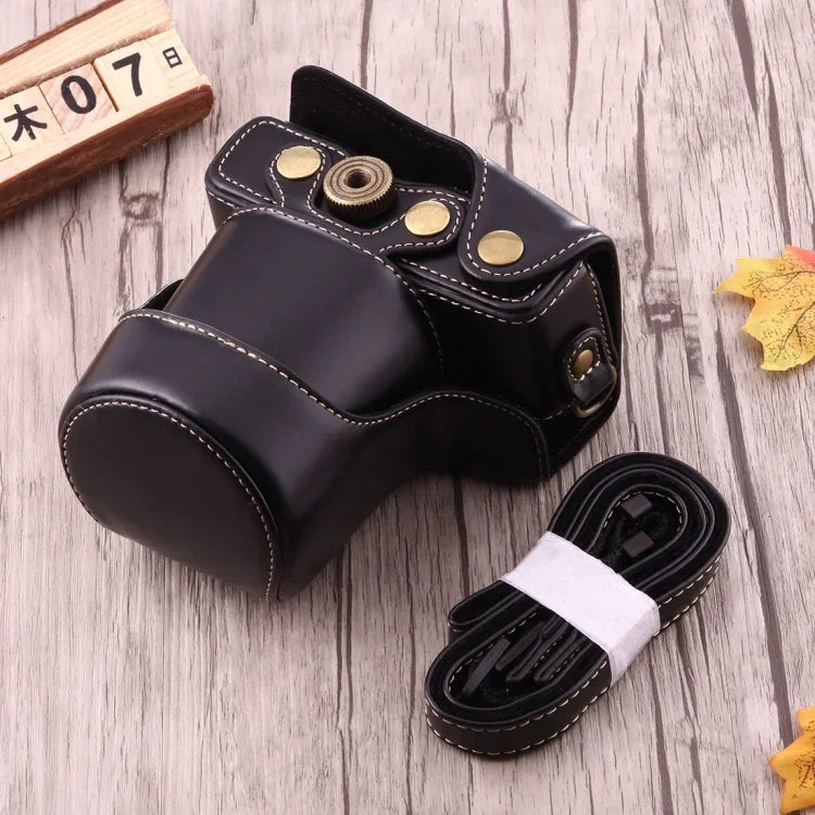 حقيبة جلد PU كاملة للجسم مع حزام لكاميرا Canon EOS M10، لـ EOS M10