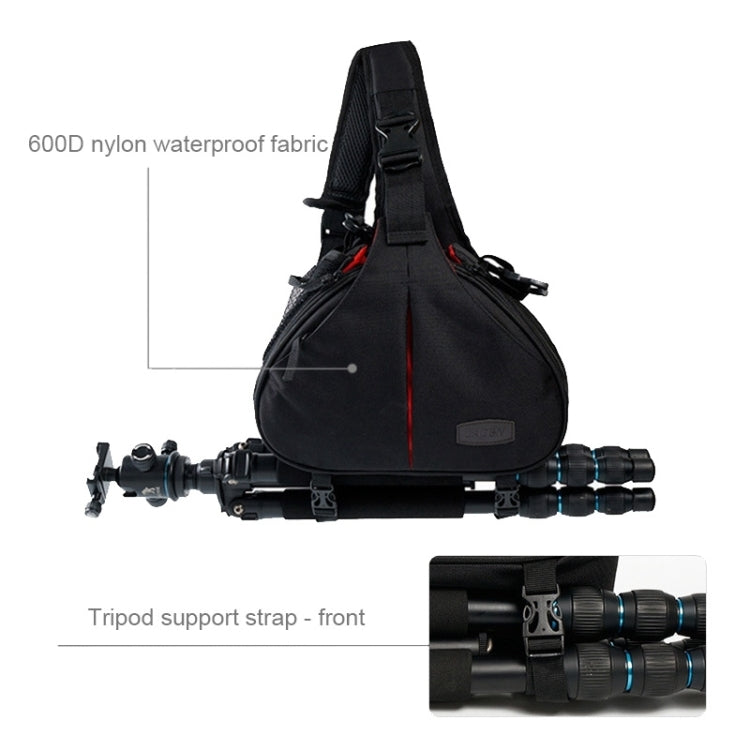 CADEN Triangle Shape Tscope Sling Shoulder Cross Digital Camera Bags Case Soft Bag with Rain Cover for Canon Nikon Sony K1, Size: 36*31*15cm