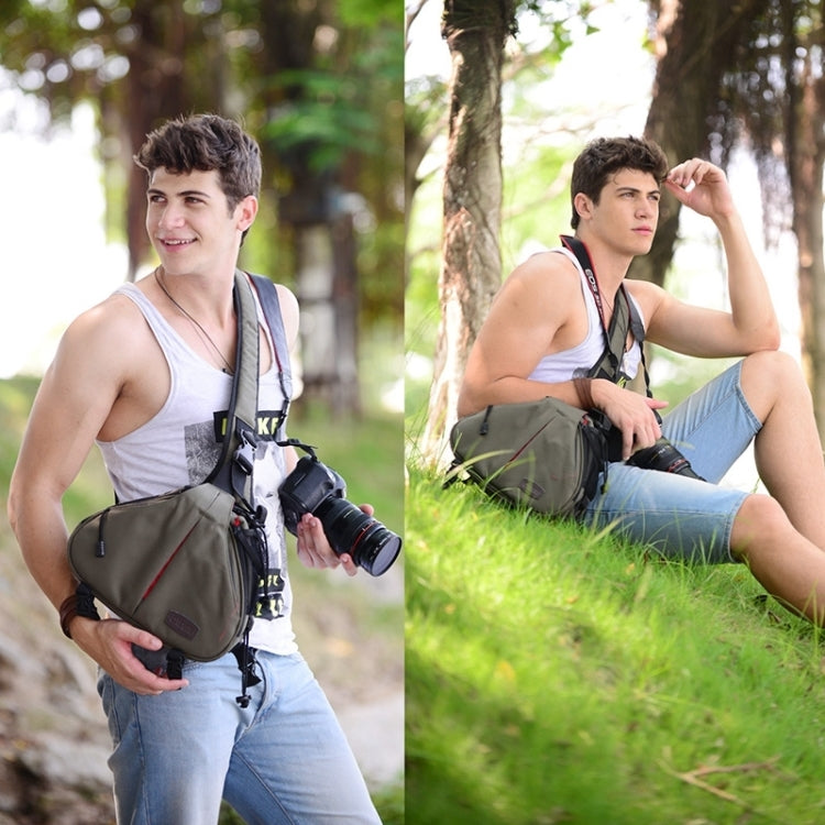 CADEN Triangle Shape Tscope Sling Shoulder Cross Digital Camera Bags Case Soft Bag with Rain Cover for Canon Nikon Sony K1, Size: 36*31*15cm