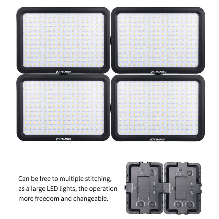 YELANGU YLG0504B 204 LEDs 1000LM 3300-5600K No Polar Dimmable Studio Light Video & Photo Light for Canon, Nikon, DSLR Cameras, 204 LEDs