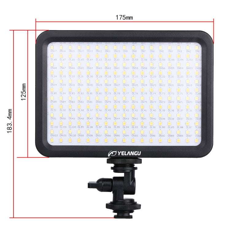 YELANGU YLG0504B 204 LEDs 1000LM 3300-5600K No Polar Dimmable Studio Light Video & Photo Light for Canon, Nikon, DSLR Cameras, 204 LEDs