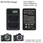 Dual Channel Digital LCD Display Battery Charger with USB Port for Sony NP-FZ100 Battery, Compatible with Sony A9 (ILCE-9), Dual NP-FZ100 Battery