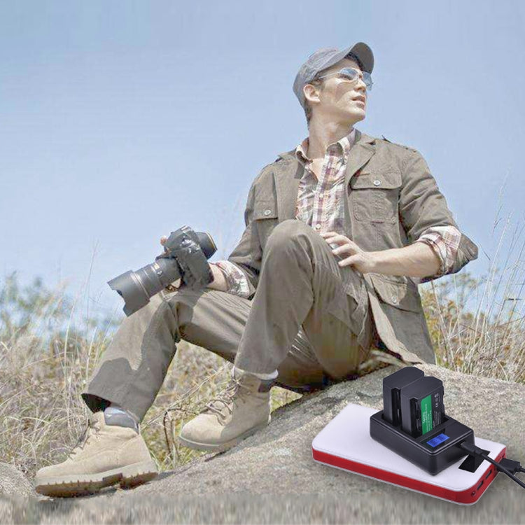 Dual Channel Digital LCD Display Battery Charger with USB Port for Sony NP-FZ100 Battery, Compatible with Sony A9 (ILCE-9), Dual NP-FZ100 Battery