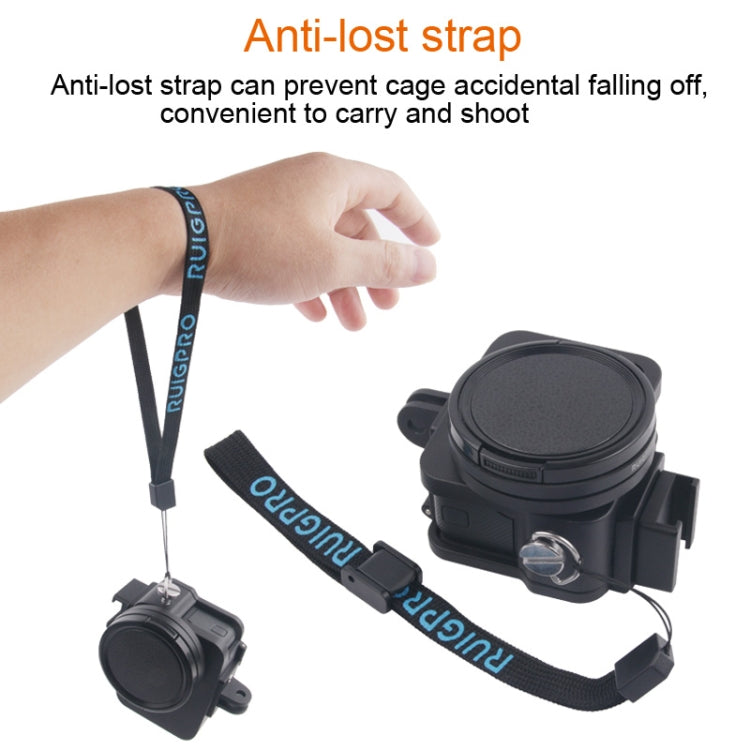 Housing Shell CNC Aluminum Alloy Protective Cage with Insurance Frame & 52mm UV Lens for GoPro HERO7 Black /6 /5, 52mm UV Black, 52mm UV Blue