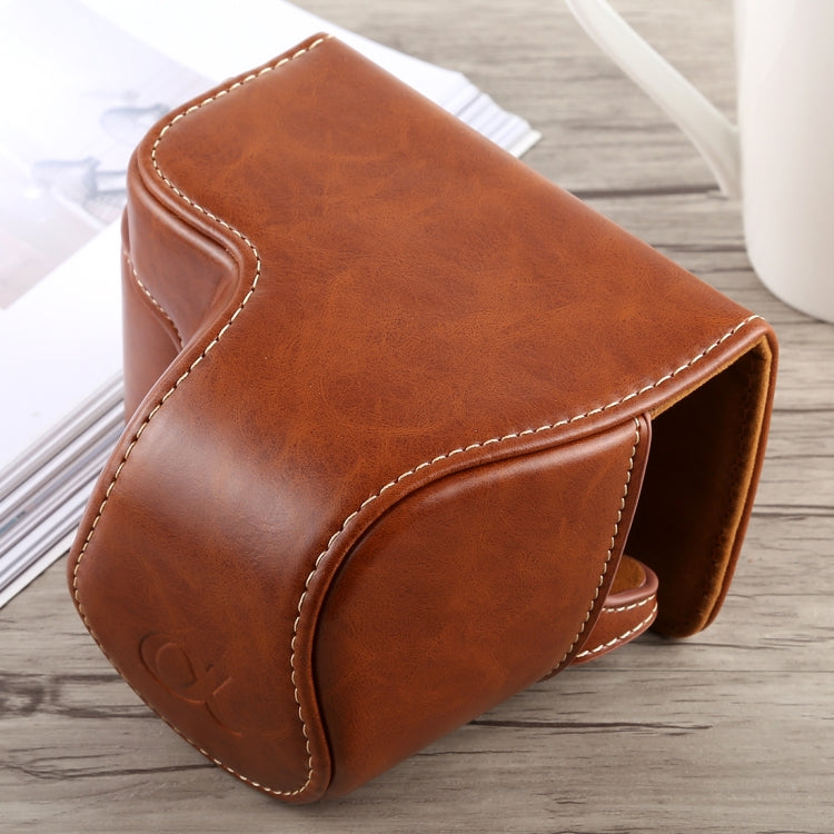 Full Body Camera PU Leather Case Bag with Strap for Sony A6300, For Sony A6300