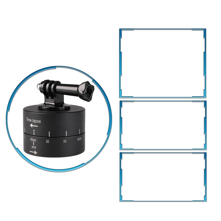 360 Degree Auto Rotation 60 Minutes Time Lapse Stabilizer Tripod Head Adapter for GoPro, 60 Minutes