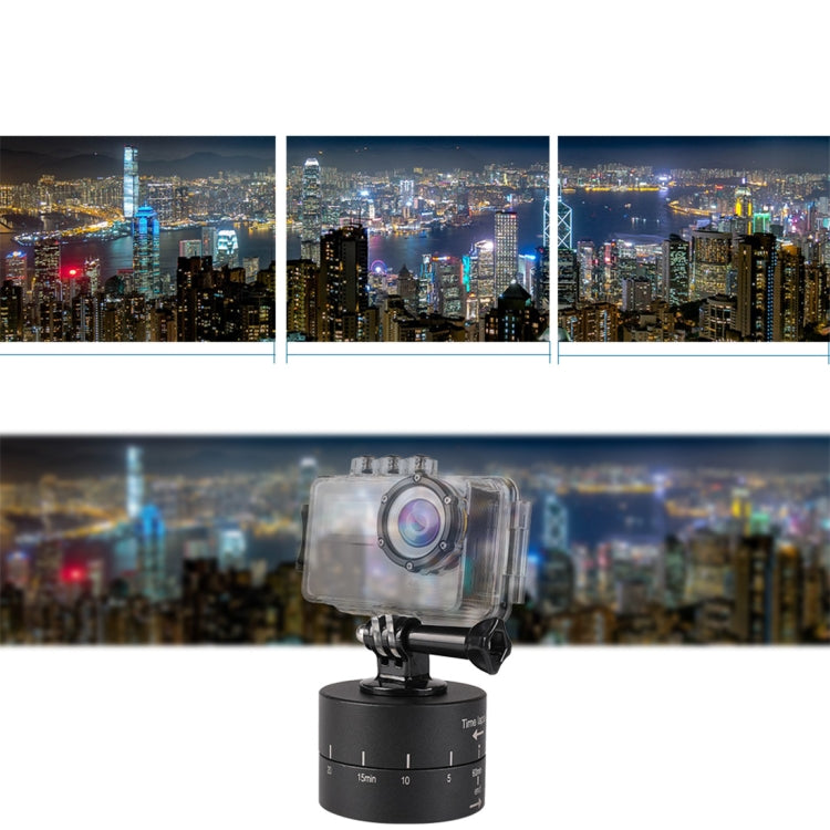 360 Degree Auto Rotation 60 Minutes Time Lapse Stabilizer Tripod Head Adapter for GoPro, 60 Minutes