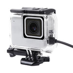 For GoPro HERO7 White /Silver Skeleton Housing Side Hollow Protective Case with Buckle Basic Mount & Screw, Side Hollow