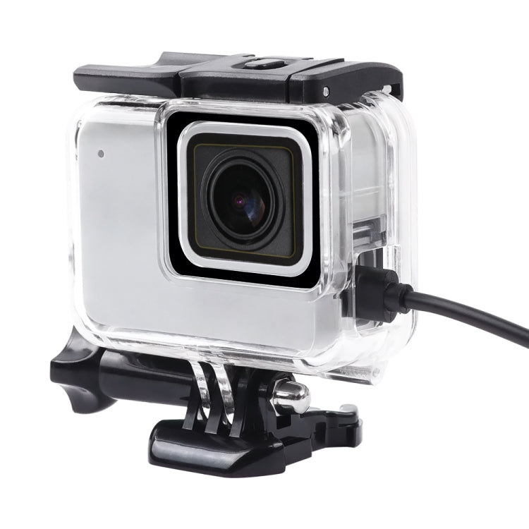 For GoPro HERO7 White /Silver Skeleton Housing Side Hollow Protective Case with Buckle Basic Mount & Screw, Side Hollow