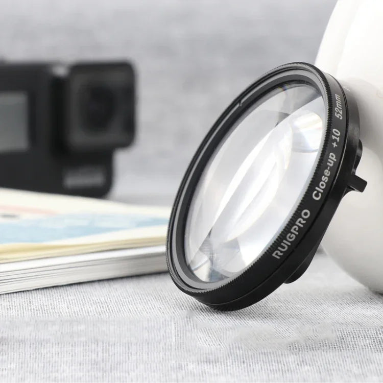 RUIGPRO for GoPro HERO 7/6 /5 Professional 52mm 10X Close-up Lens Filter with Filter Adapter Ring & Lens Cap, 10X Close-up Lens