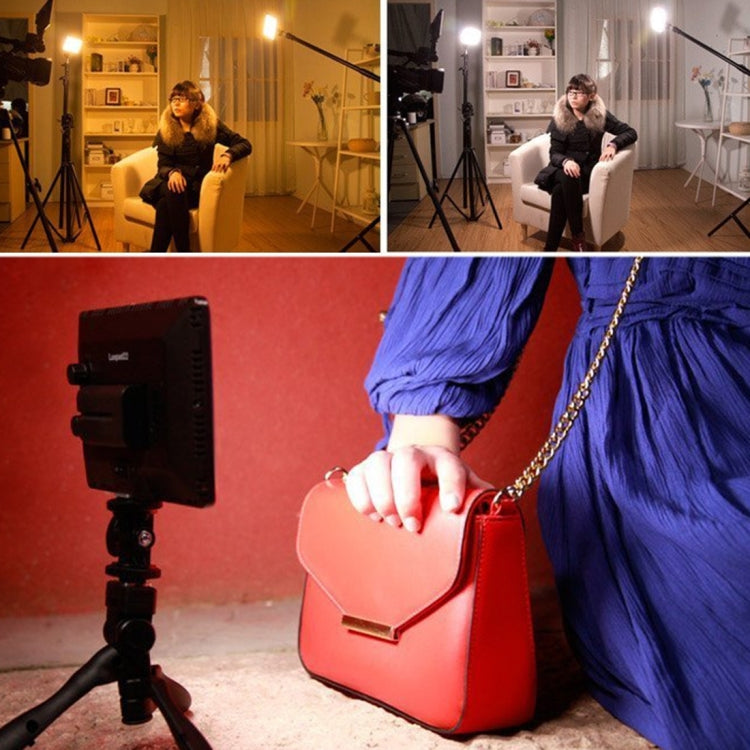 LED011S Pocket 180 LEDs Professional Vlogging Photography Video & Photo Studio Light with OLED Display & Cold Shoe Adapter Mount for Canon / Nikon DSLR Cameras, 180 LED