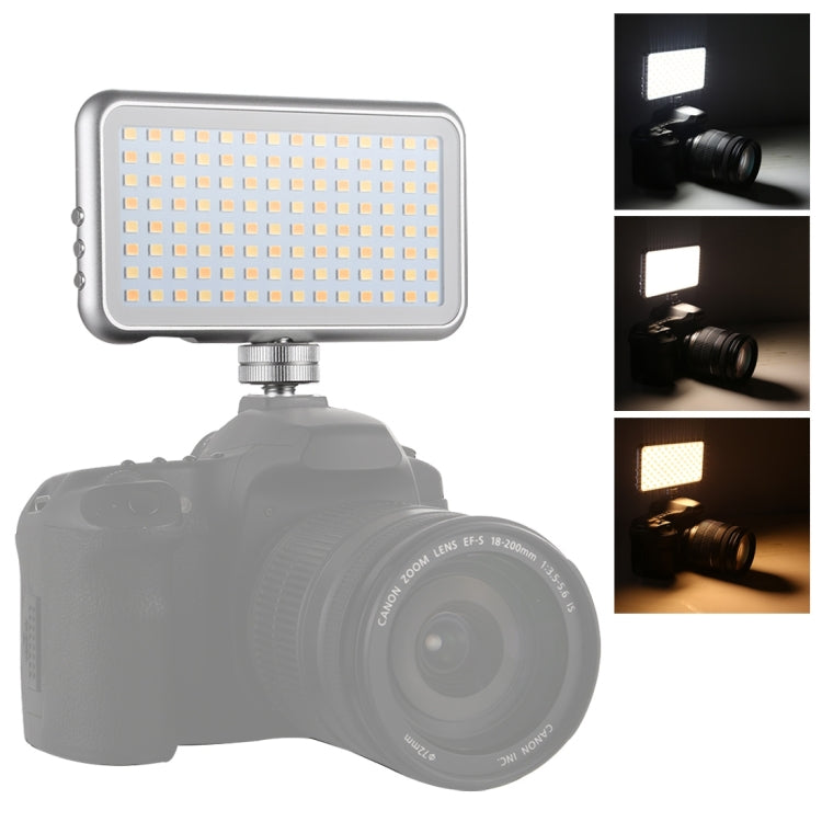 LED-013 Pocket 112 LEDs Professional Vlogging Photography Video & Photo Studio Light with OLED Display & Cold Shoe Adapter Mount for Canon / Nikon DSLR Cameras, 112 LED