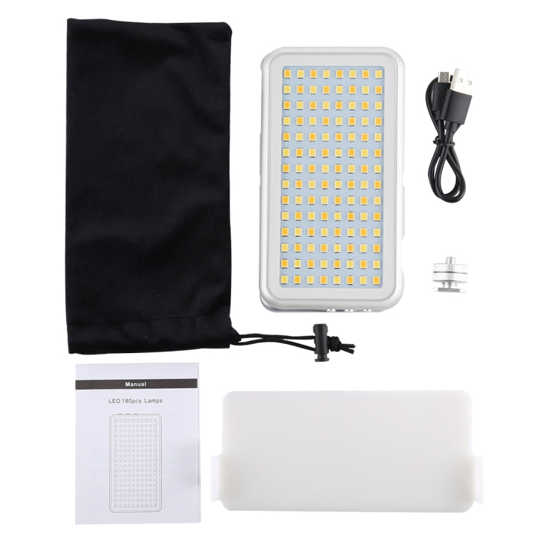 LED-013 Pocket 112 LEDs Professional Vlogging Photography Video & Photo Studio Light with OLED Display & Cold Shoe Adapter Mount for Canon / Nikon DSLR Cameras, 112 LED