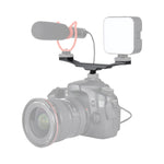 YELANGU YLG0702A Dual Cold Hot Shoe Mount Adapter Aluminum Alloy Extension Bracket, Dual Cold Hot Bracket