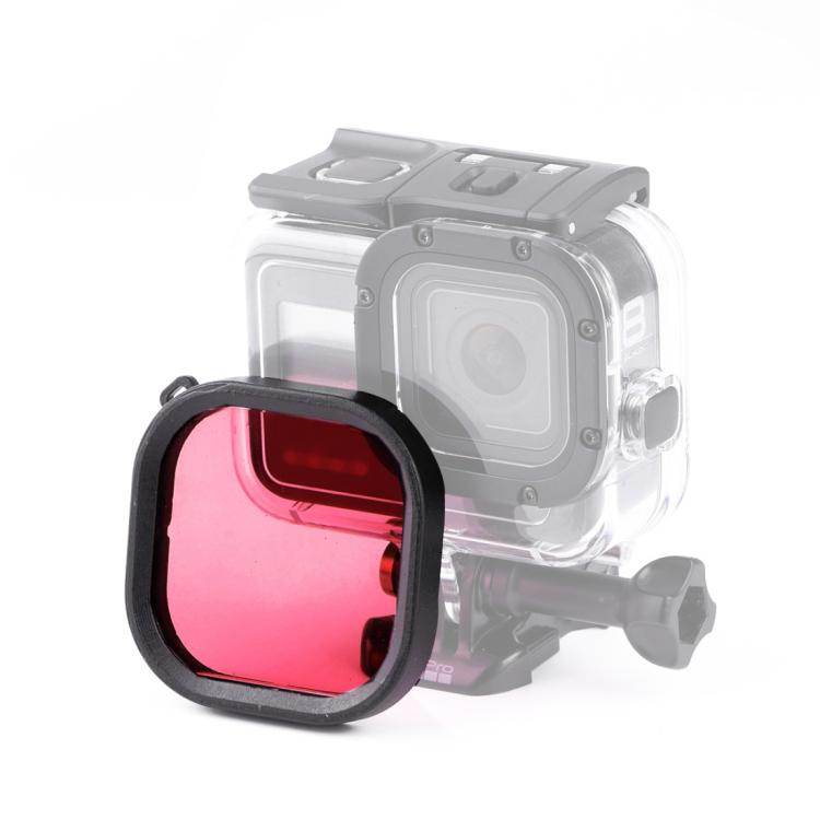 Square Housing Diving Color Lens Filter for GoPro HERO8 Black Original Waterproof Housing, Red, Pink, Purple