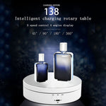 13.8cm USB Charging Smart 360 Degree Rotating Turntable Display Stand Video Shooting Props Turntable for Photography, Load 3kg