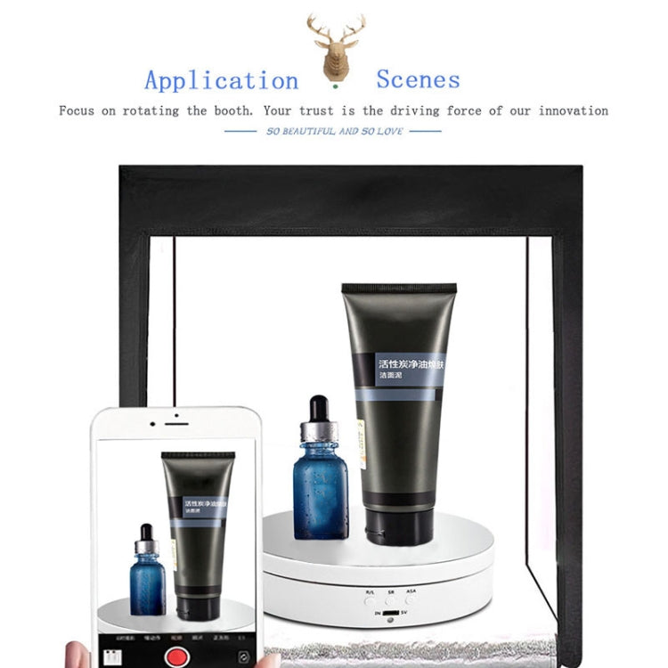 13.8cm USB Charging Smart 360 Degree Rotating Turntable Display Stand Video Shooting Props Turntable for Photography, Load 3kg