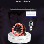 13.8cm Mirror Style USB Charging Smart 360 Degree Rotating Turntable Display Stand Video Shooting Props Turntable for Photography, Load 3kg, 13.8cm Mirror/Powered by USB(W)