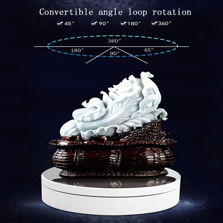 13.8cm Mirror Style USB Charging Smart 360 Degree Rotating Turntable Display Stand Video Shooting Props Turntable for Photography, Load 3kg, 13.8cm Mirror/Powered by USB(W)