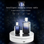 13.8cm Mirror Style USB Charging Smart 360 Degree Rotating Turntable Display Stand Video Shooting Props Turntable for Photography, Load 3kg, 13.8cm Mirror/Powered by USB(W)