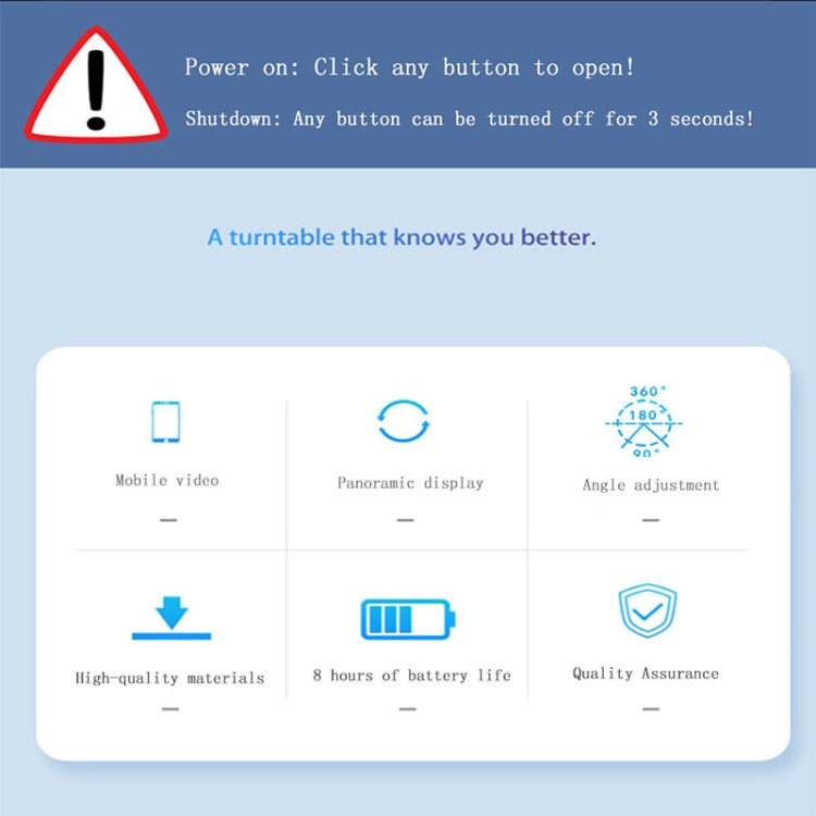 13.8cm Mirror Style USB Charging Smart 360 Degree Rotating Turntable Display Stand Video Shooting Props Turntable for Photography, Load 3kg, 13.8cm Mirror/Powered by USB(W)