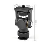YELANGU 180 Degree Swing Mini Tripod Ball Head Bracket Cold Shoe Mount 1/4 inch Screw Adapter, YELANGU Mini Tripod Ball