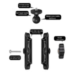 9cm Connecting Rod 20mm Ball Head Motorcycle Rearview Mirror Fixed Mount Holder with Tripod Adapter & Screw for GoPro, Insta360, DJI and Other Action Cameras, 9cm Connecting Rod Holder