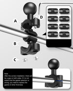 25mm Ball Head Motorcycle Rearview Mirror Fixed Mount Holder with 4 Styles Gaskets for GoPro, Insta360, DJI and Other Action Cameras, 25mm Ball Head with 4 Styles Gaskets