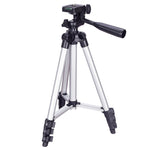 3120 Live Broadcast Tripod 4-Section Folding Legs Aluminum Alloy Tripod Mount with U-Shape Three-Dimensional Tripod Head for DSLR & Digital Camera, Adjustable Height: 34-103cm, 3120 Silver, 3120 Black