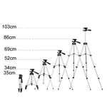 3120 Live Broadcast Tripod 4-Section Folding Legs Aluminum Alloy Tripod Mount with U-Shape Three-Dimensional Tripod Head for DSLR & Digital Camera, Adjustable Height: 34-103cm, 3120 Silver, 3120 Black