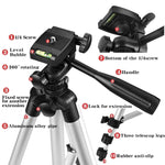 3120 Live Broadcast Tripod 4-Section Folding Legs Aluminum Alloy Tripod Mount with U-Shape Three-Dimensional Tripod Head for DSLR & Digital Camera, Adjustable Height: 34-103cm, 3120 Silver, 3120 Black