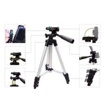 3120 Live Broadcast Tripod 4-Section Folding Legs Aluminum Alloy Tripod Mount with U-Shape Three-Dimensional Tripod Head for DSLR & Digital Camera, Adjustable Height: 34-103cm, 3120 Silver, 3120 Black
