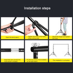 200x200cm Photo Studio Background Support Stand Backdrop Crossbar Bracket Kit, 200x200cm