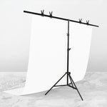 200x200cm T-Shape Photo Studio Background Support Stand Backdrop Crossbar Bracket Kit with Clips, No Backdrop, 200x200cm