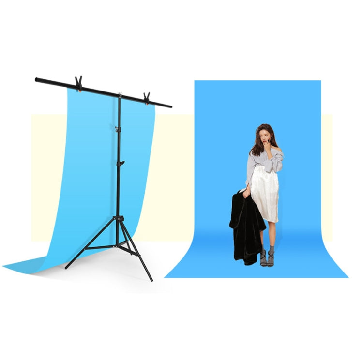 200x200cm T-Shape Photo Studio Background Support Stand Backdrop Crossbar Bracket Kit with Clips, No Backdrop, 200x200cm