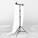 70x200cm T-Shape Photo Studio Background Support Stand Backdrop Crossbar Bracket Kit with Clips, No Backdrop, 70x200cm