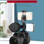 YELANGU YLG0601A A68 3-Head Cold Shoe Mount Adapter Microphone Flash Light Metal Holder Bracket, YELANGU A68 3-Head Cold Shoe