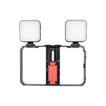 YELANGU PC201 YLG1801A Vlogging Live Broadcast LED Selfie Light Smartphone Video Rig Handle Stabilizer Plastic Bracket Kits, PC201