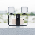 YELANGU PC201 YLG1801A Vlogging Live Broadcast LED Selfie Light Smartphone Video Rig Handle Stabilizer Plastic Bracket Kits, PC201