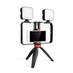 YELANGU PC203 YLG1801C Vlogging Live Broadcast LED Selfie Light Smartphone Video Rig Handle Stabilizer Plastic Bracket Tripod Kits, PC203